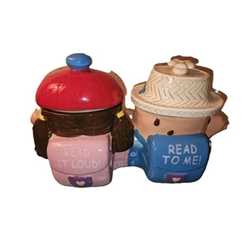 Famous Amos Double Chip & Cookie Ceramic Jars 12 1/2